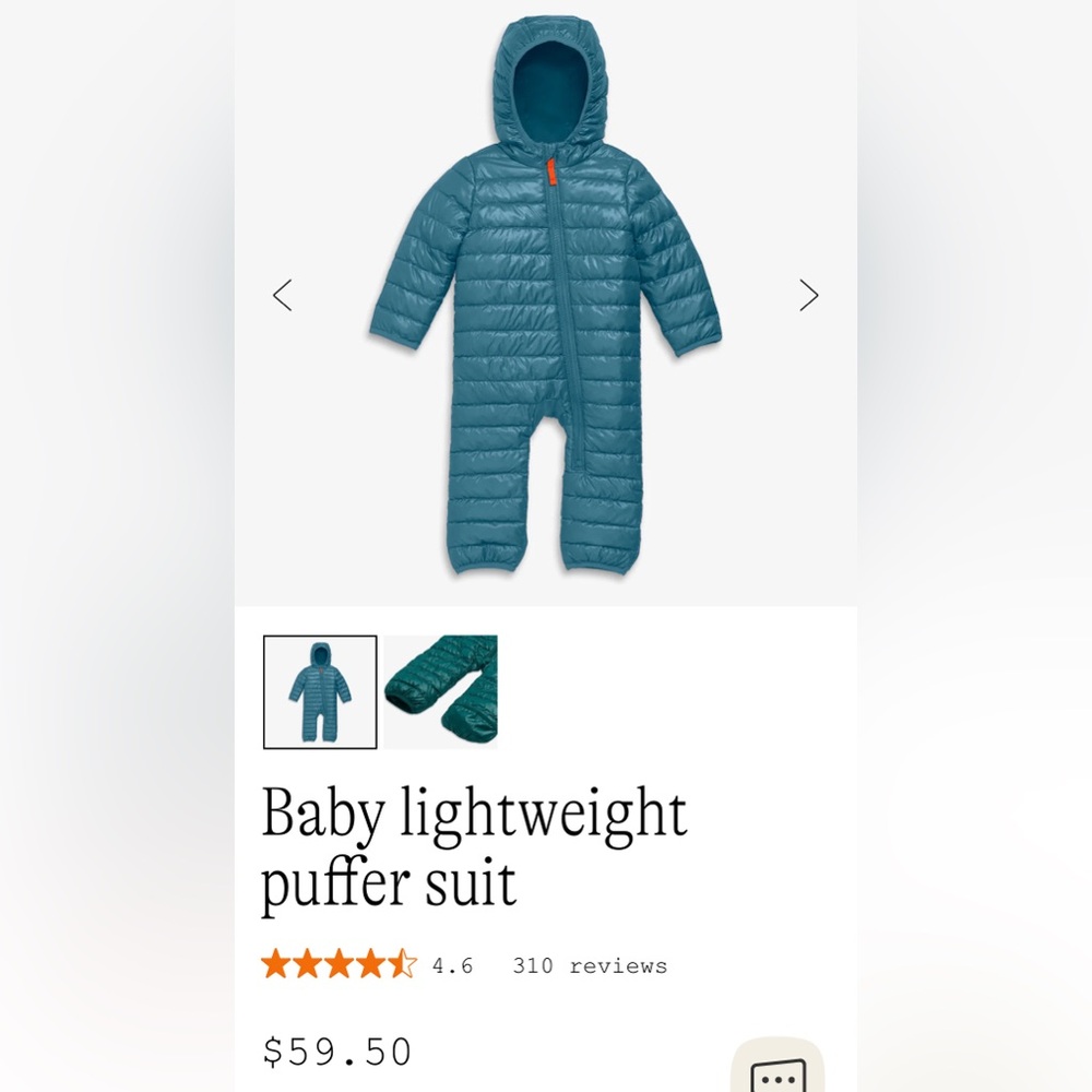 Primary baby puffer suit